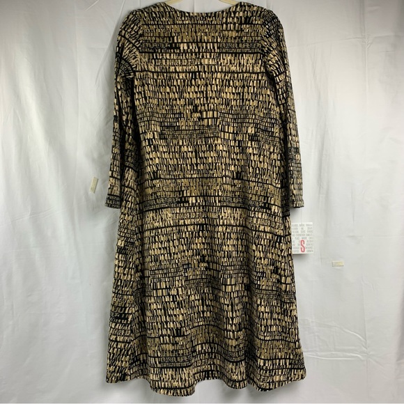 LuLaRoe Sarah Cardigan Open Front Long Duster Black Tan Beige Size Small NWT - Picture 7 of 9
